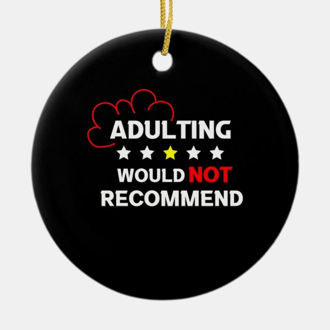 Adulting Will Not Recommend Ceramic Tree Decoration (Front)