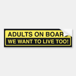 Adults On Board Bumper Sticker