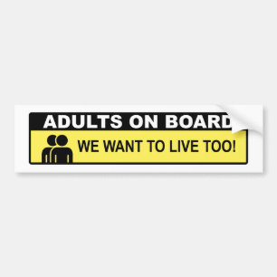 Adults On Board Bumper Sticker