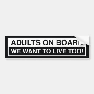Adults On Board Bumper Sticker