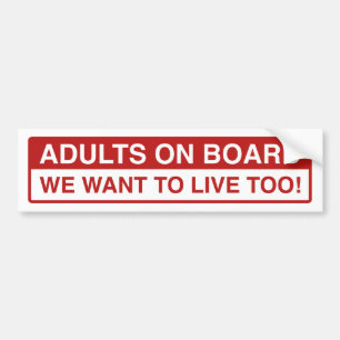 Adults On Board Bumper Sticker