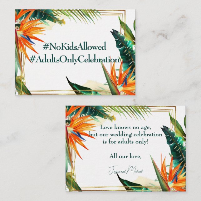 Adults only! Birds of Paradise Bliss  Enclosure Card (Front/Back)