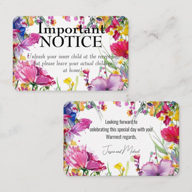 Adults only🌻💗🌹 Meadow Blooms Collection  card (Front/Back)