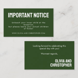 Adults Only! Minimalist Bold Rustic Harmony Enclosure Card