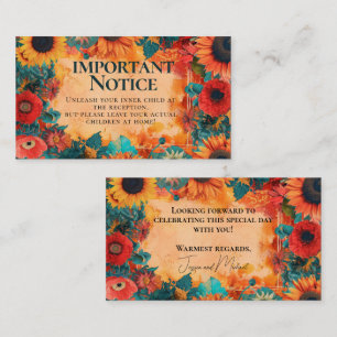 Adults Only🌻Sunflower and Poppy Reverie  Enclosure Card