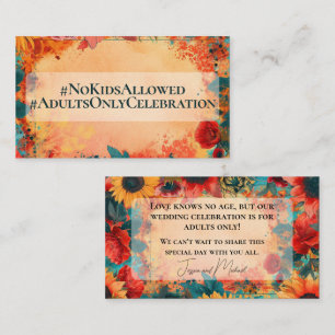 Adults Only🌻Sunflower and Poppy Reverie  Enclosure Card