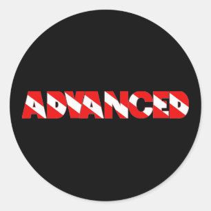 Advanced Diver Text Design Shirt Classic Round Sticker