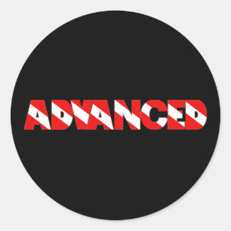 Advanced Diver Text Design Shirt Classic Round Sticker
