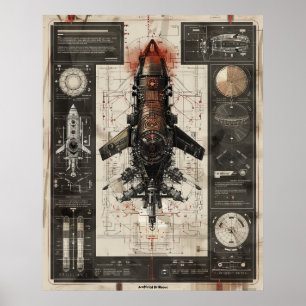 Advanced Hyperreal Infographics Schematics Tech Po Poster