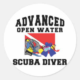 Advanced Open Water SCUBA Diver Classic Round Sticker