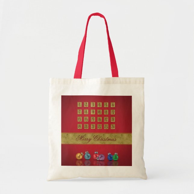 Advent Calendar Christmas Ornaments Tote Bag (Front)