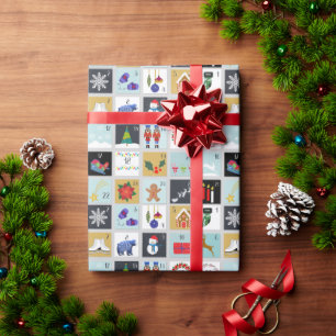 Advent Calendar Christmas Wrapping Paper