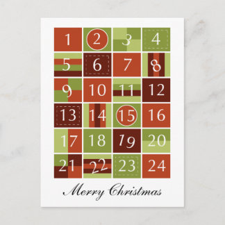 Advent Calendar Holiday Postcard