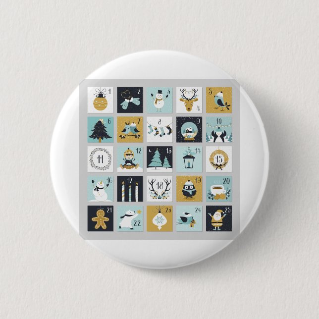 Advent Calendar Printable Calendar 6 Cm Round Badge (Front)