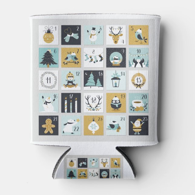 Advent Calendar Printable Calendar Can Cooler (Front)