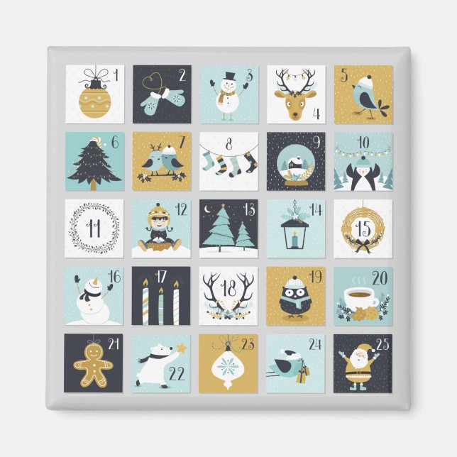 Advent Calendar Printable Calendar Magnet (Front)