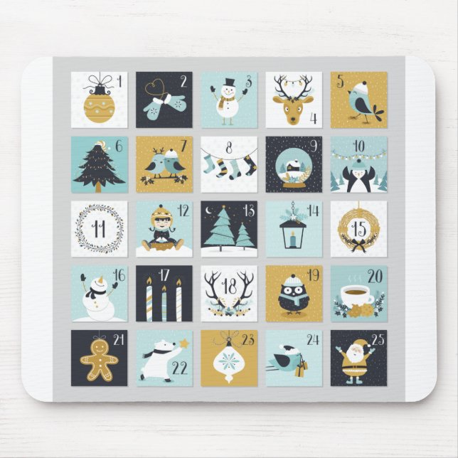 Advent Calendar Printable Calendar Mouse Mat (Front)