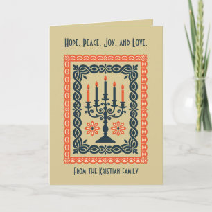 Advent Candelabra Minimal Stylised Nordic Christma Card