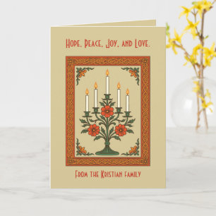 Advent Candelabra Stylised Nordic Christmas Floral Card