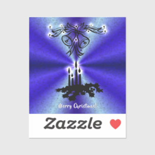 Advent, Christmas Artdeco on Blue Green Rainbow