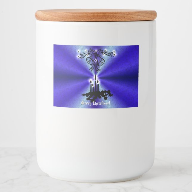 Advent, Christmas Artdeco on Blue Green Rainbow Food Label (Front)