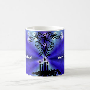 Advent, Christmas Artdeco on Blue Green Rainbow Magic Mug