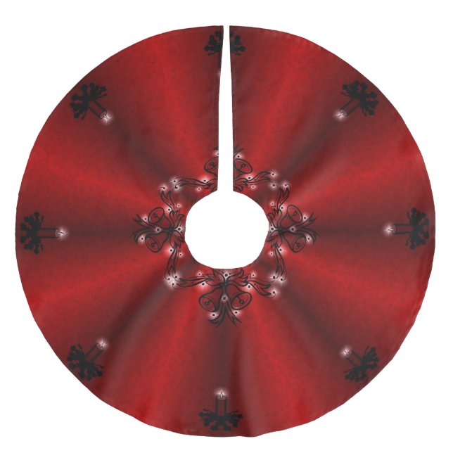Advent, Christmas Artdeco on red Rainbow Brushed Polyester Tree Skirt (Front)