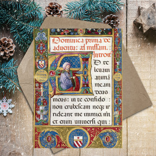 Advent Christmas Catholic Mediaeval Manuscript Postcard