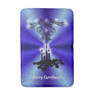 Advent, Christmas Magic on Blue Bath Mat