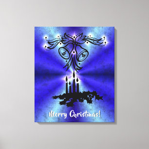 Advent, Christmas Magic on Blue Canvas Print