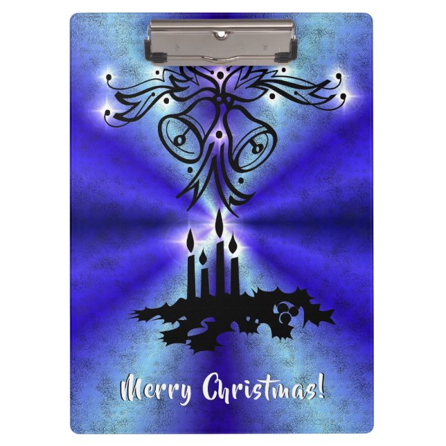 Advent, Christmas Magic on Blue Clipboard (Front)