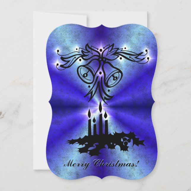 Advent, Christmas Magic on Blue Holiday Card (Front)