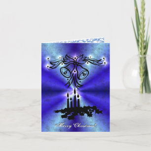 Advent, Christmas Magic on Blue Holiday Card