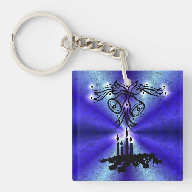 Advent, Christmas Magic on Blue Key Ring (Front)