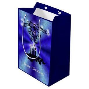 Advent, Christmas Magic on Blue Medium Gift Bag