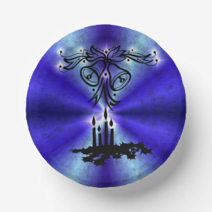 Advent, Christmas Magic on Blue Paper Plate