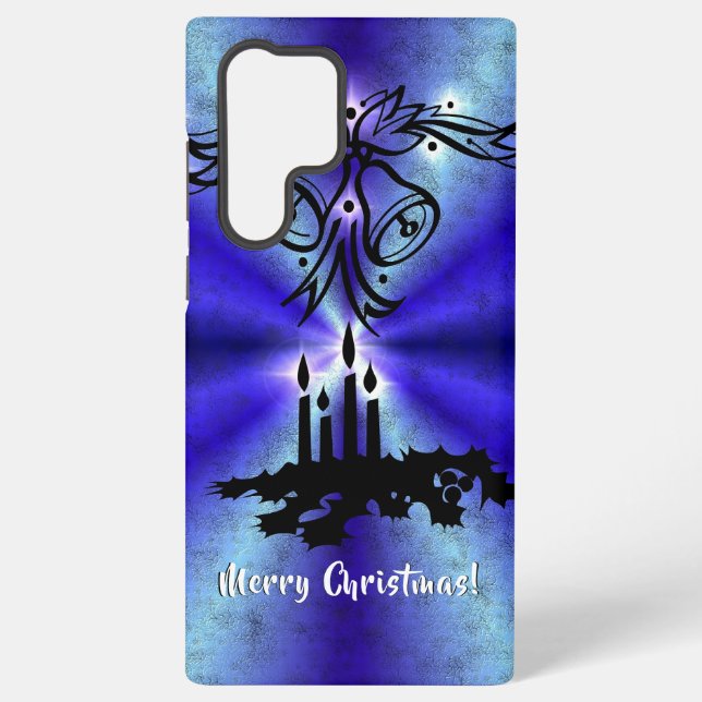 Advent, Christmas Magic on Blue Samsung Galaxy S22 Ultra Case (Back)