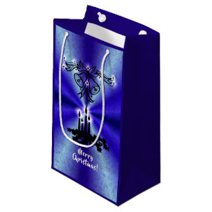 Advent, Christmas Magic on Blue Small Gift Bag