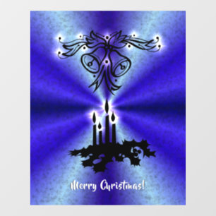 Advent, Christmas Magic on Blue Window Cling