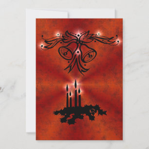 Advent, Christmas Magic on Red Holiday Card