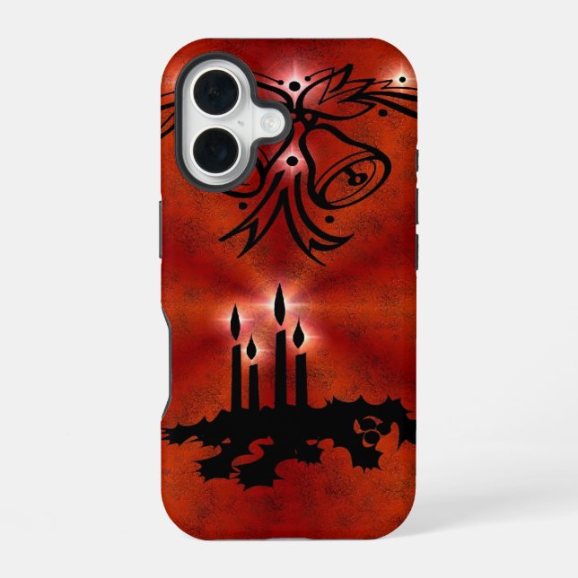 Advent, Christmas Magic on Red iPhone 16 Case (Back)