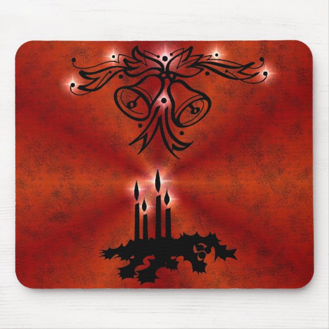 Advent, Christmas Magic on Red Mouse Mat (Front)