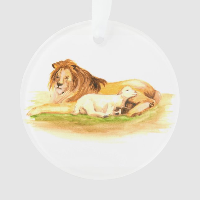 Advent Jesse Tree Lion and Lamb Ornament (Front)