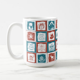 Advent Style Christmas Mosaic Pattern Coffee Mug