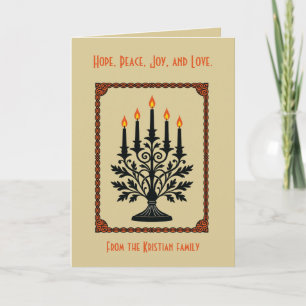 Advent Stylised Candelabra Nordic Christmas Card
