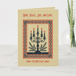 Advent Stylized Candelabra Nordic Christmas With K Card