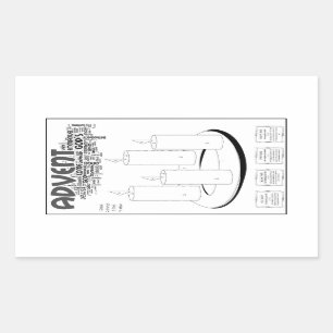 Advent Wreath: Colour by Number for Students! Rectangular Sticker