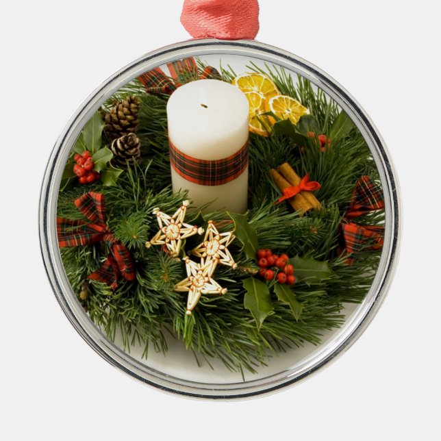 Advent Wreath Metal Tree Decoration (Front)