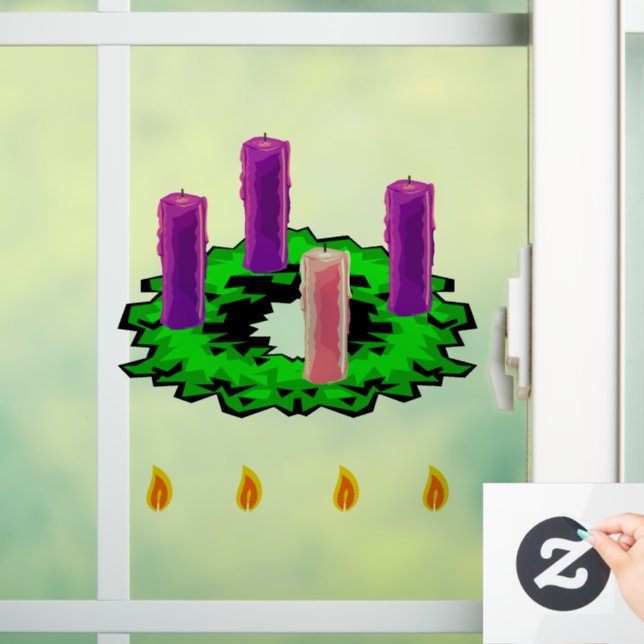 Advent Wreath Window Cling (Home)