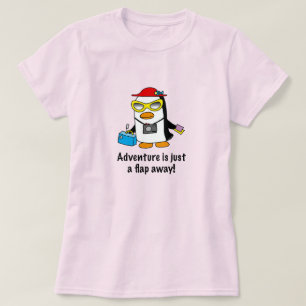 Adventure A Flap Away Tourist Penguin T-Shirt